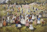 Maurice Prendergast May Day,Central Park oil on canvas